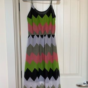 Maxi dress with mini skirt liner underneath!